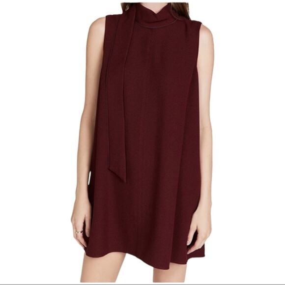 Victoria Beckham Iron Red Burgundy Sleeveless Crepe Mini Dress Size 0 NWT - Picture 1 of 9